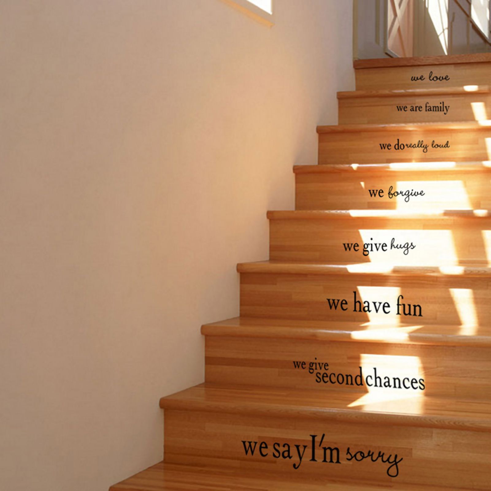 DIY Self-Adhesive PVC Wall Sticker Stairs Decorative Stickers for Living Room view 3