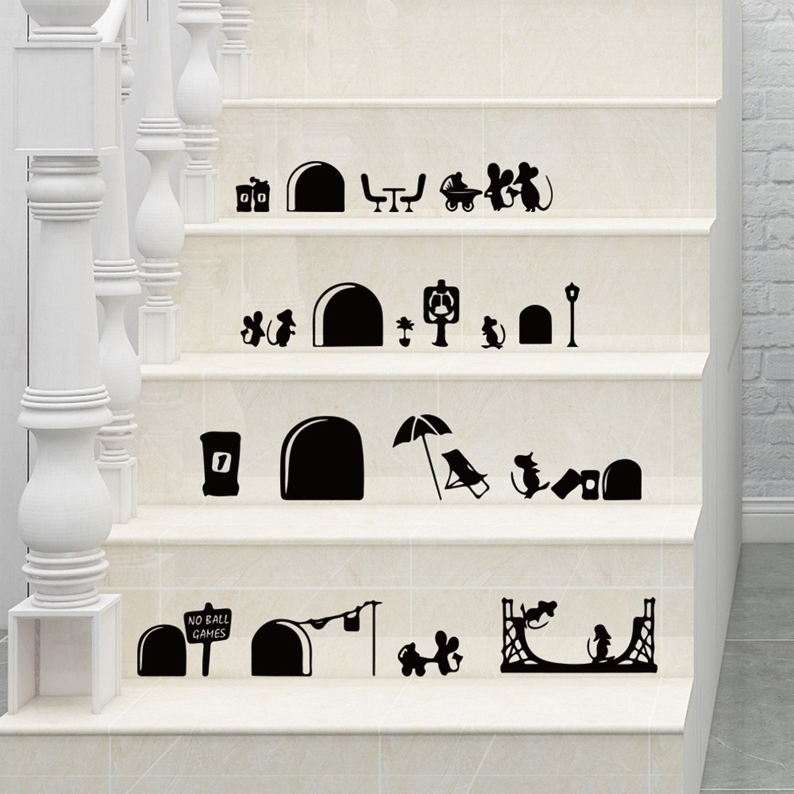 Mouse Hole Pattern Wall Stickers DIY Stairs Stickers Wall Decal for Home Decor view 6