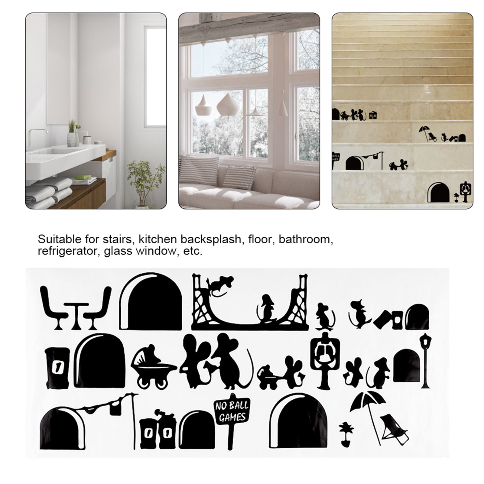 Mouse Hole Pattern Wall Stickers DIY Stairs Stickers Wall Decal for Home Decor view 9