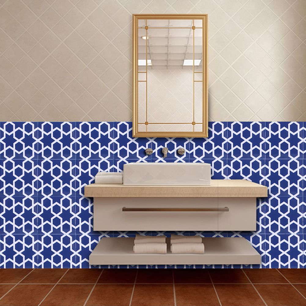 10x10cm Kitchen Bathroom Waterproof Non-Slip Floor Wall Tile Sticker for Home view 7