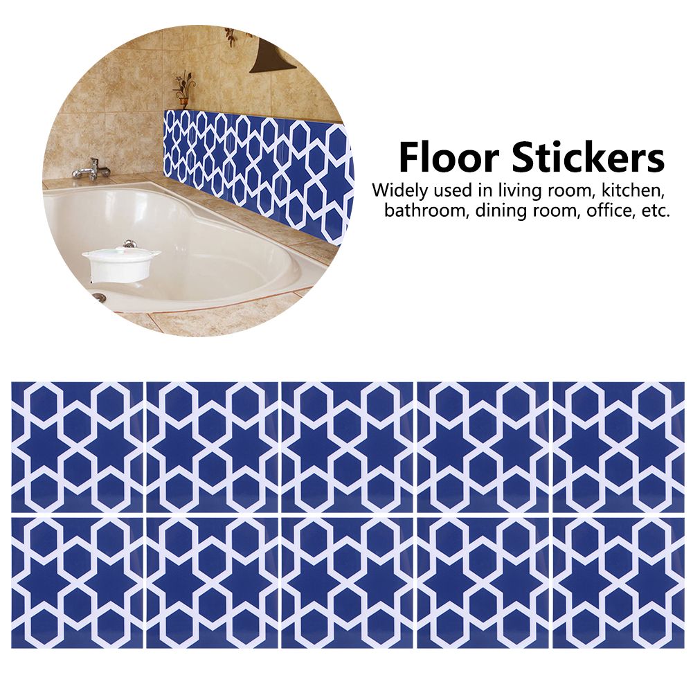 10x10cm Kitchen Bathroom Waterproof Non-Slip Floor Wall Tile Sticker for Home view 9