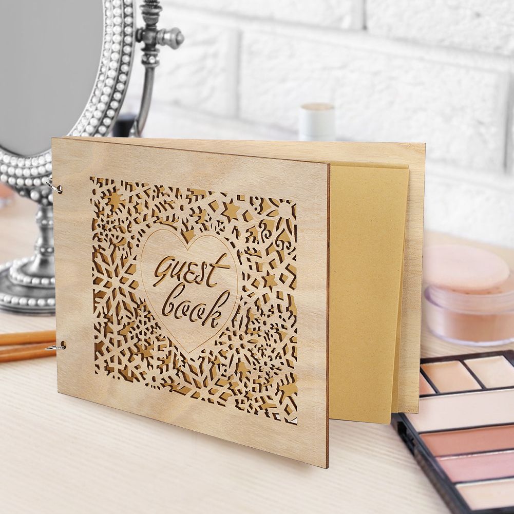 Innovative Wooden Wedding Guest Book Album Craft for Wedding Engagement view 5