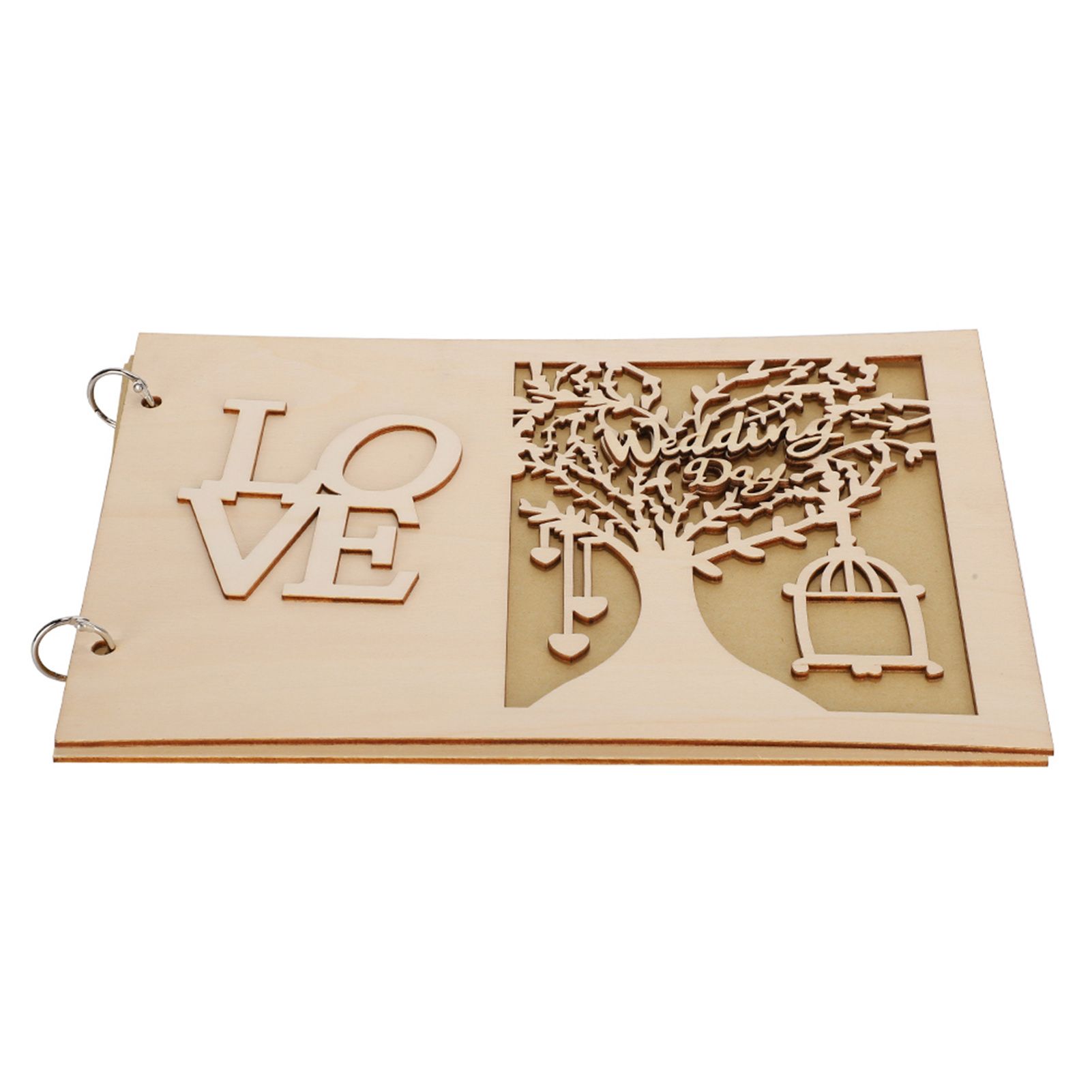 Wooden Wedding Guest Book Album Message Notebook for Wedding Engagement