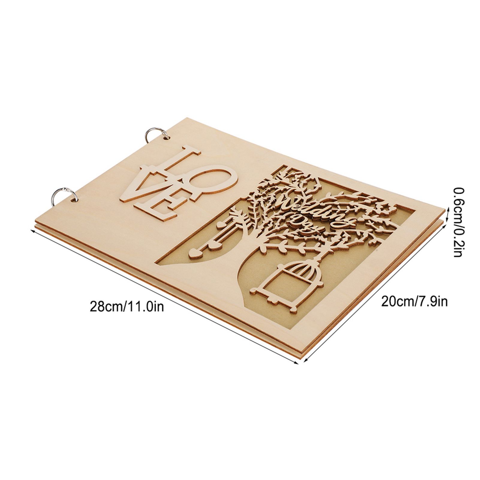 Wooden Wedding Guest Book Album Message Notebook for Wedding Engagement view 10