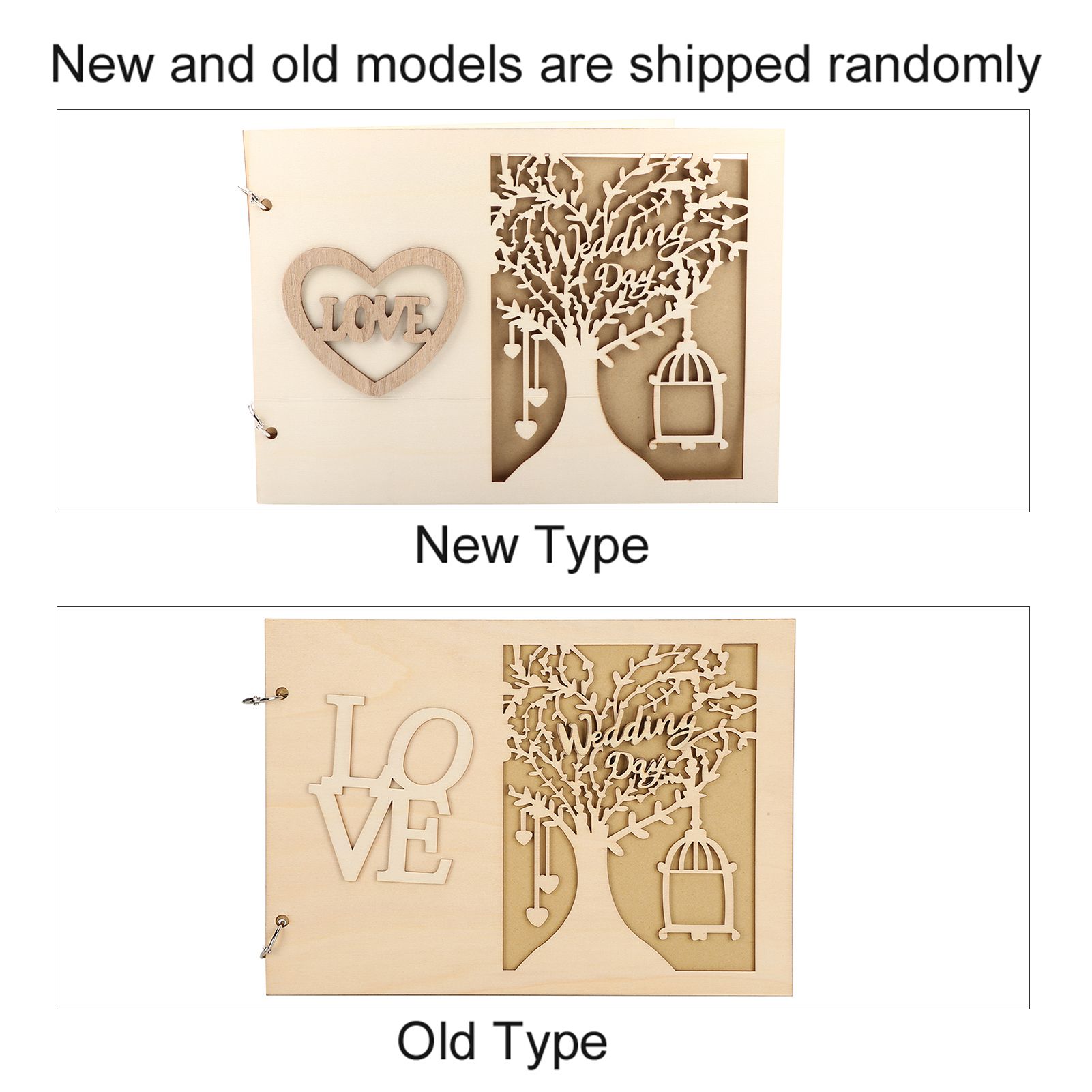 Wooden Wedding Guest Book Album Message Notebook for Wedding Engagement view 12