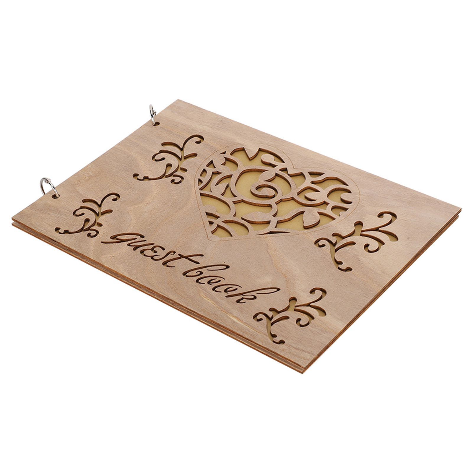 Wooden Wedding Guest Book Album Message Notebook for Wedding Engagement
