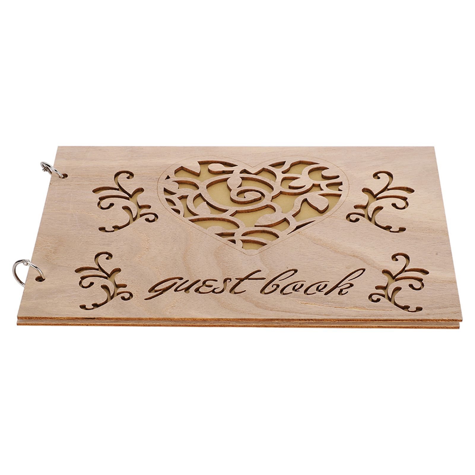 Wooden Wedding Guest Book Album Message Notebook for Wedding Engagement view 3
