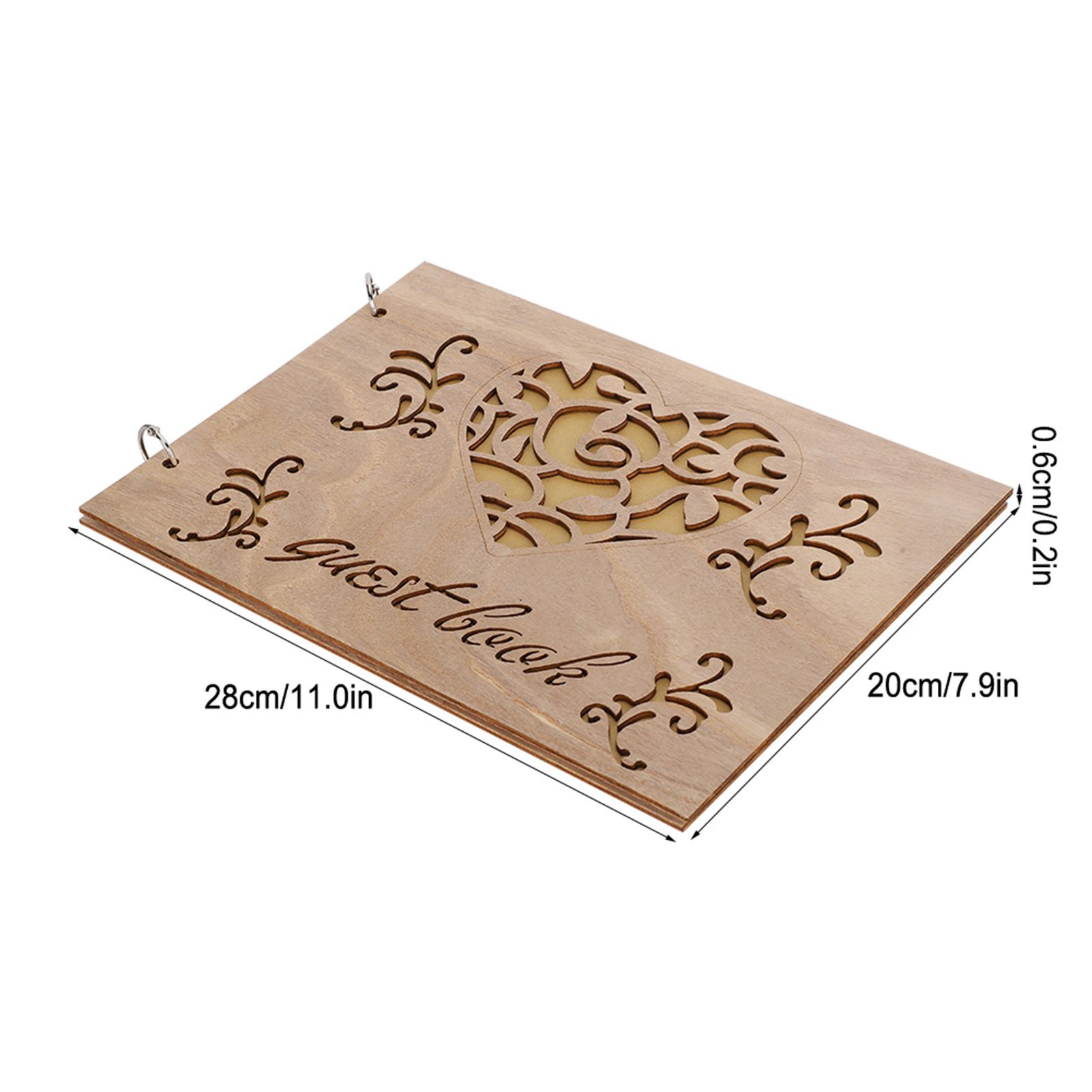 Wooden Wedding Guest Book Album Message Notebook for Wedding Engagement view 10
