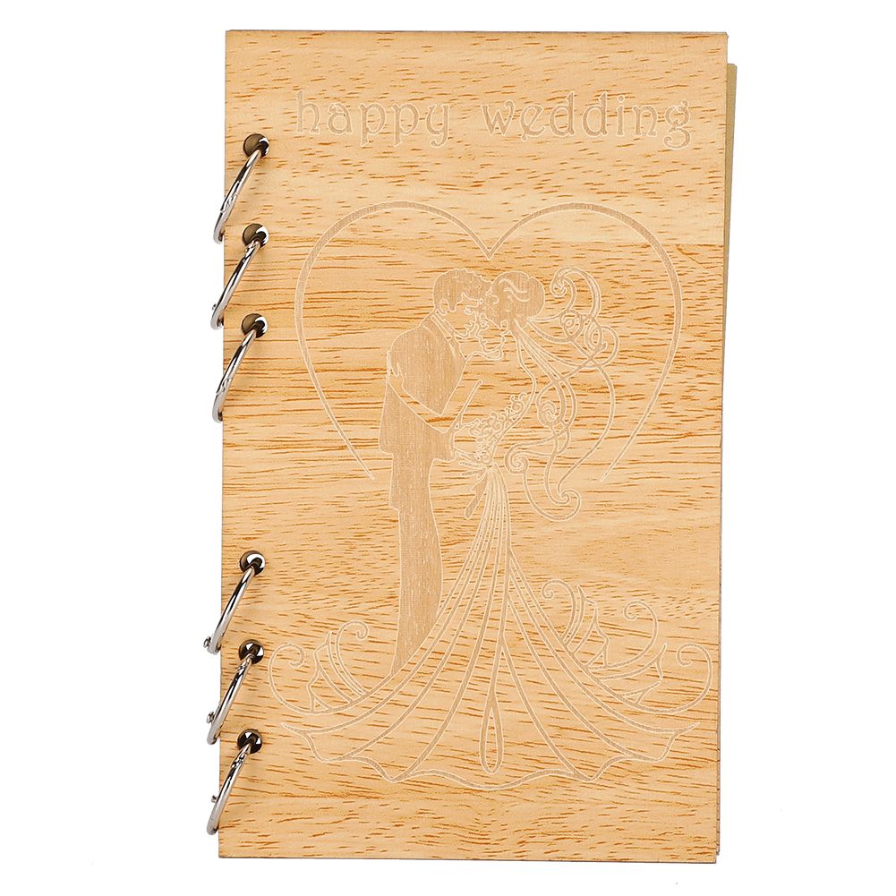 Wooden Guest Book Memorable Signature Message Notebooks Gift For Wedding view 2