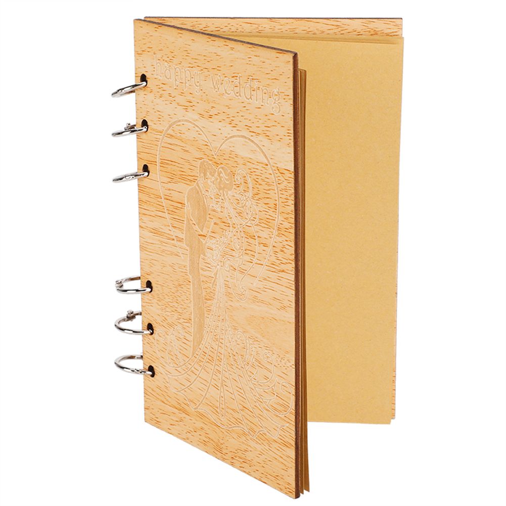 Wooden Guest Book Memorable Signature Message Notebooks Gift For Wedding view 5