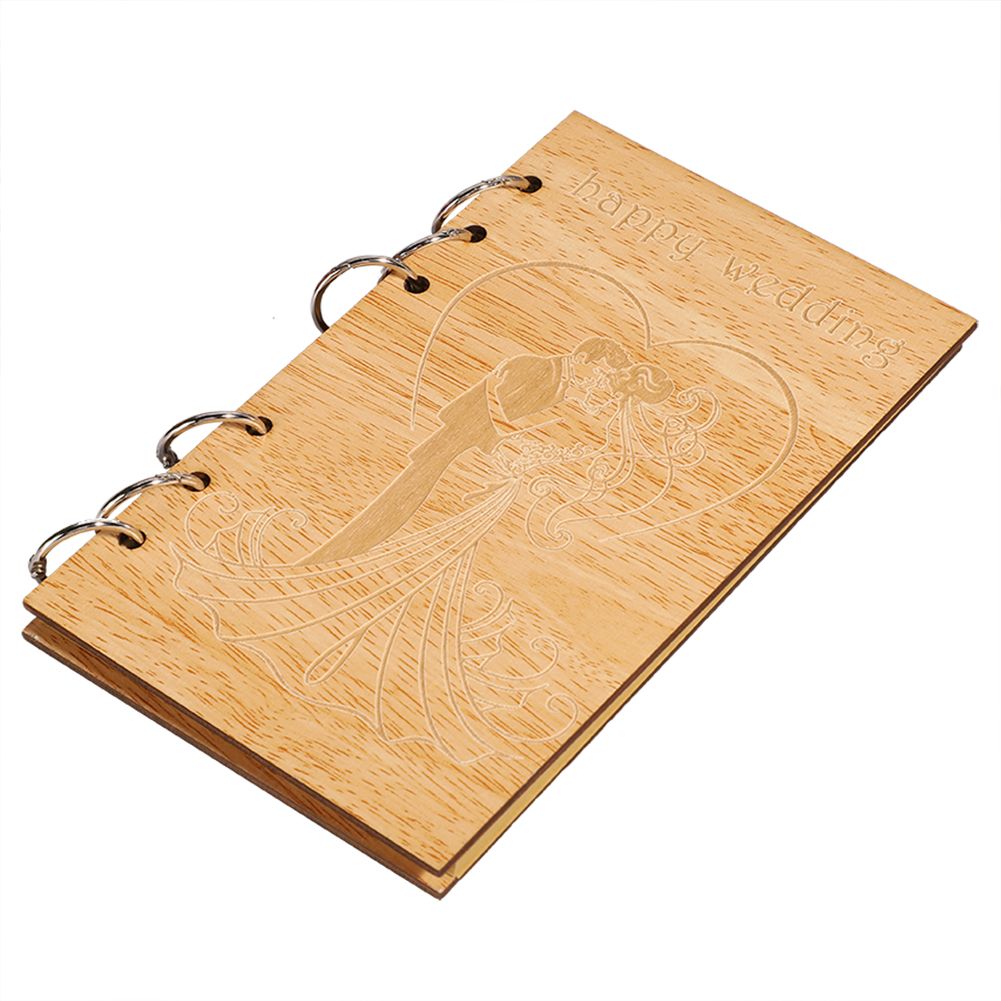 Wooden Guest Book Memorable Signature Message Notebooks Gift For Wedding view 6