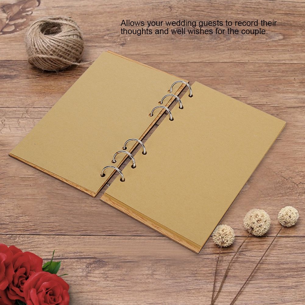 Wooden Guest Book Memorable Signature Message Notebooks Gift For Wedding view 9