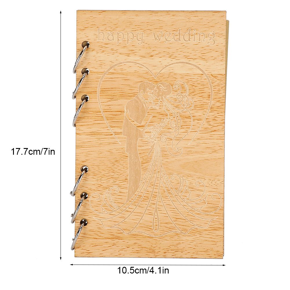 Wooden Guest Book Memorable Signature Message Notebooks Gift For Wedding view 11