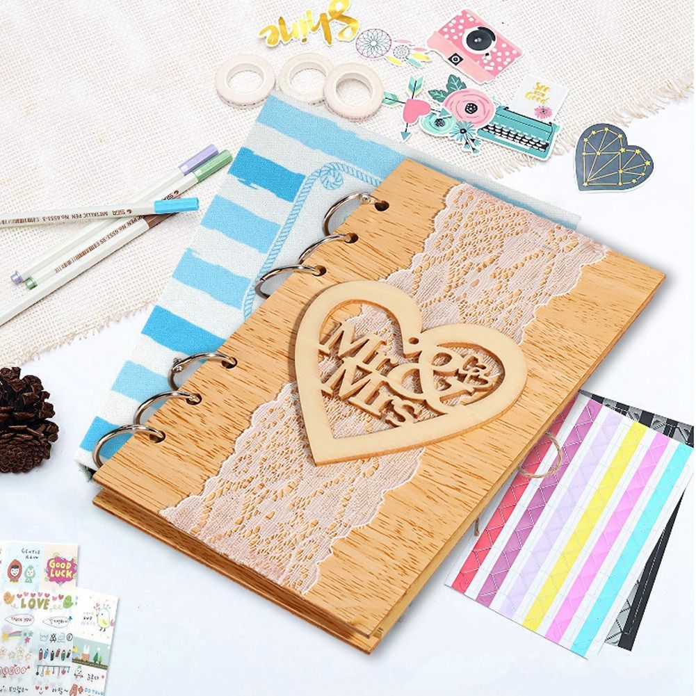 Wooden Guest Book Memorable Signature Message Notebooks Gift For Wedding view 4