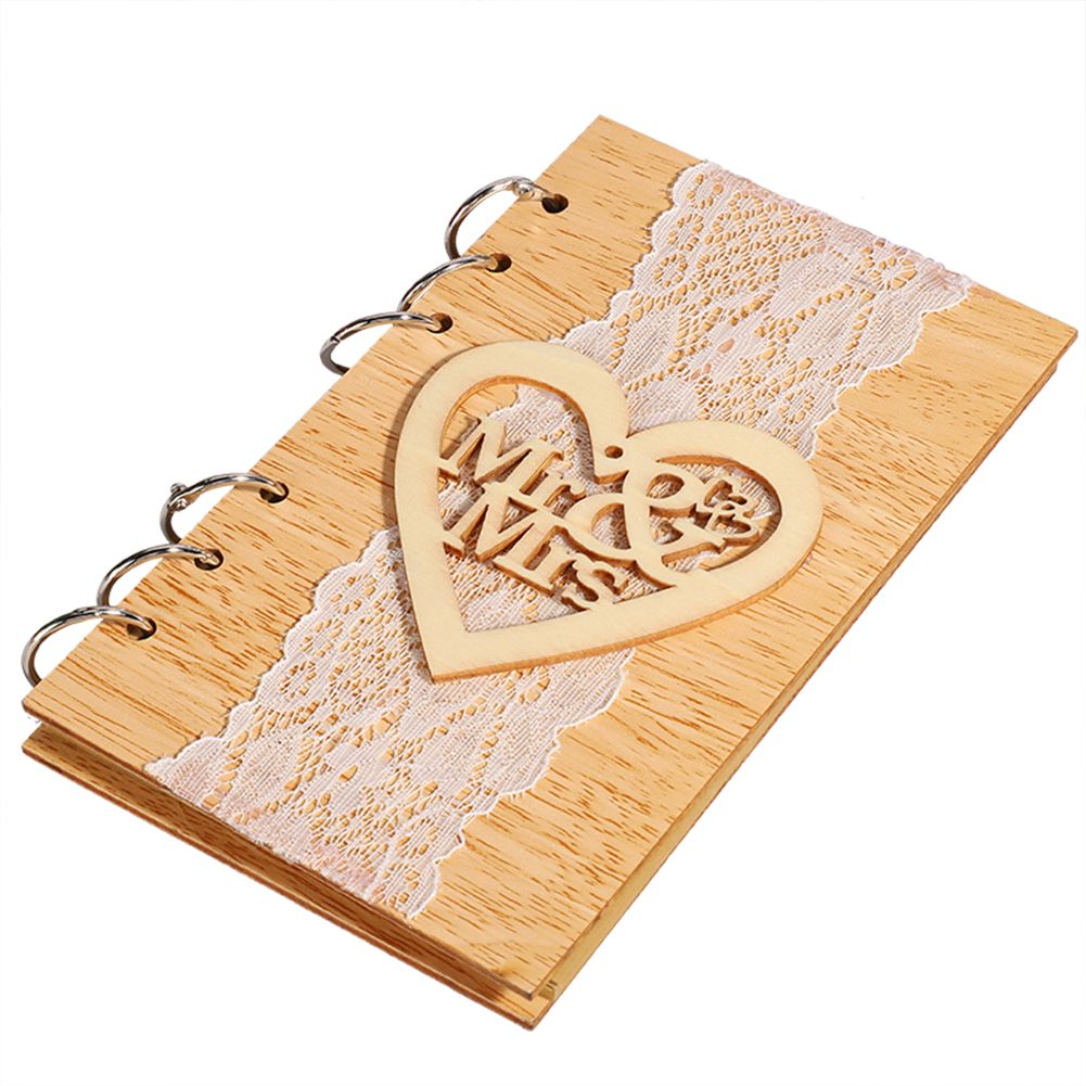 Wooden Guest Book Memorable Signature Message Notebooks Gift For Wedding view 6