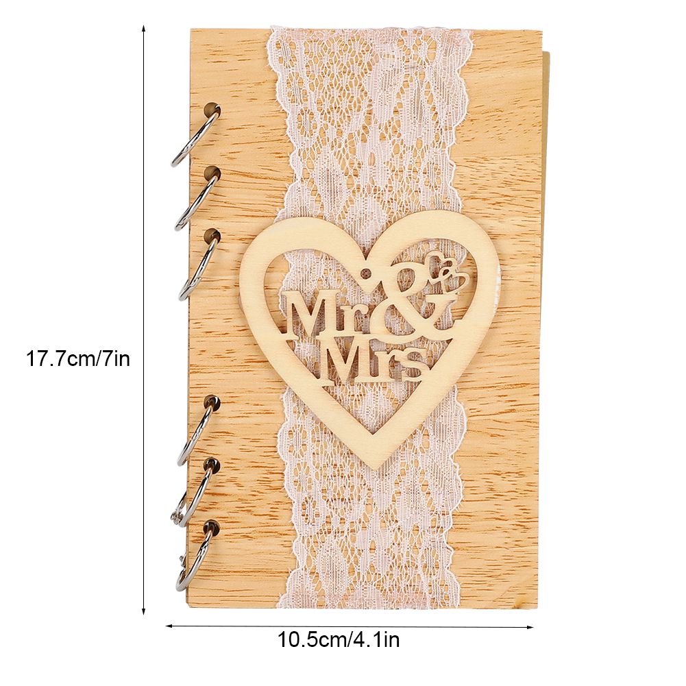 Wooden Guest Book Memorable Signature Message Notebooks Gift For Wedding view 10