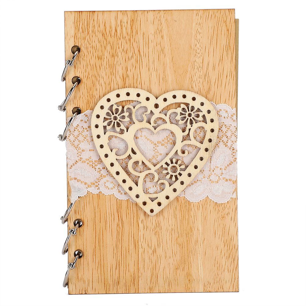 Wooden Guest Book Memorable Signature Message Notebooks Gift For Wedding view 2