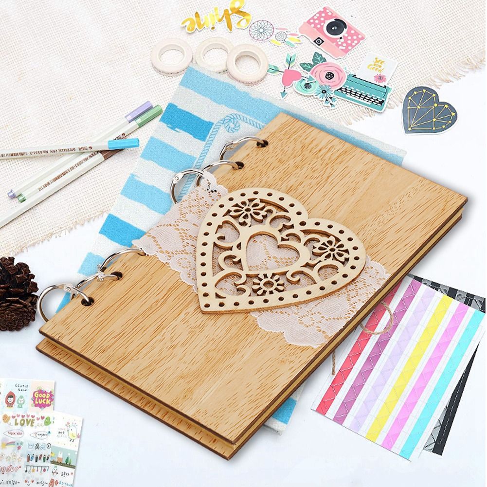 Wooden Guest Book Memorable Signature Message Notebooks Gift For Wedding view 3
