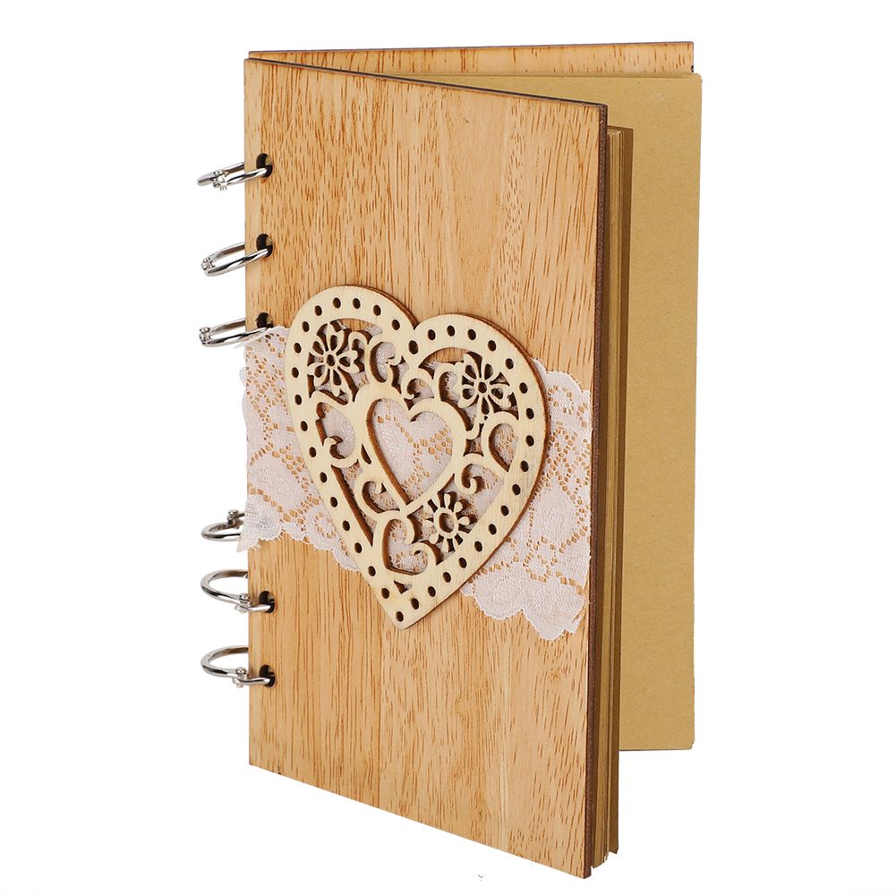 Wooden Guest Book Memorable Signature Message Notebooks Gift For Wedding view 4