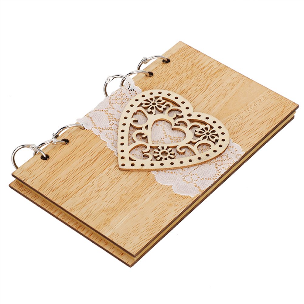 Wooden Guest Book Memorable Signature Message Notebooks Gift For Wedding view 5