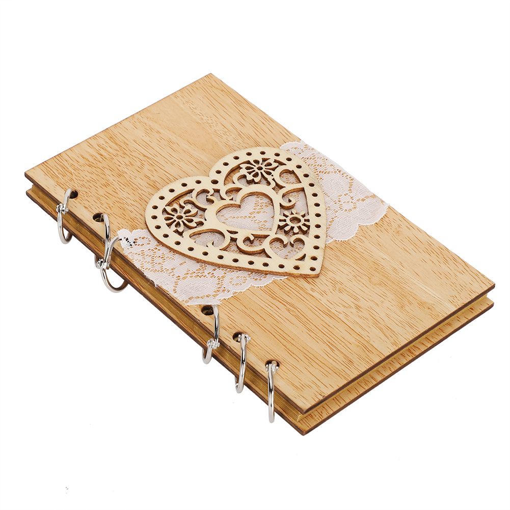 Wooden Guest Book Memorable Signature Message Notebooks Gift For Wedding view 6