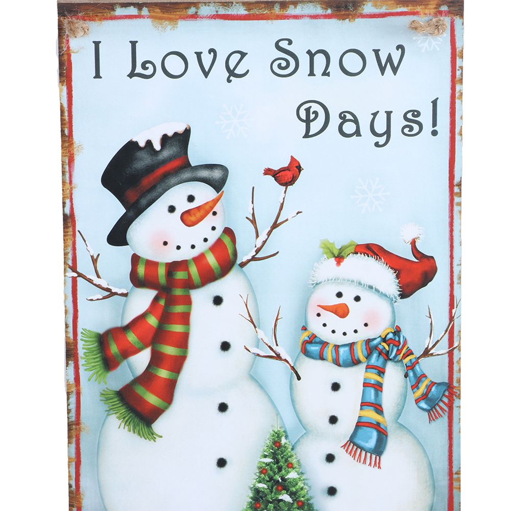 Christmas Snowman Pattern Hanging Wooden Plaque Board Pendant for Christmas view 10