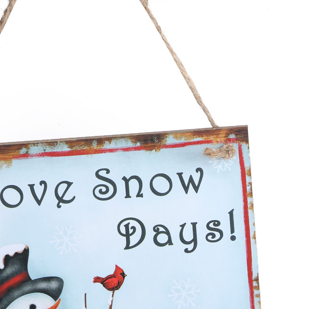 Christmas Snowman Pattern Hanging Wooden Plaque Board Pendant for Christmas view 11
