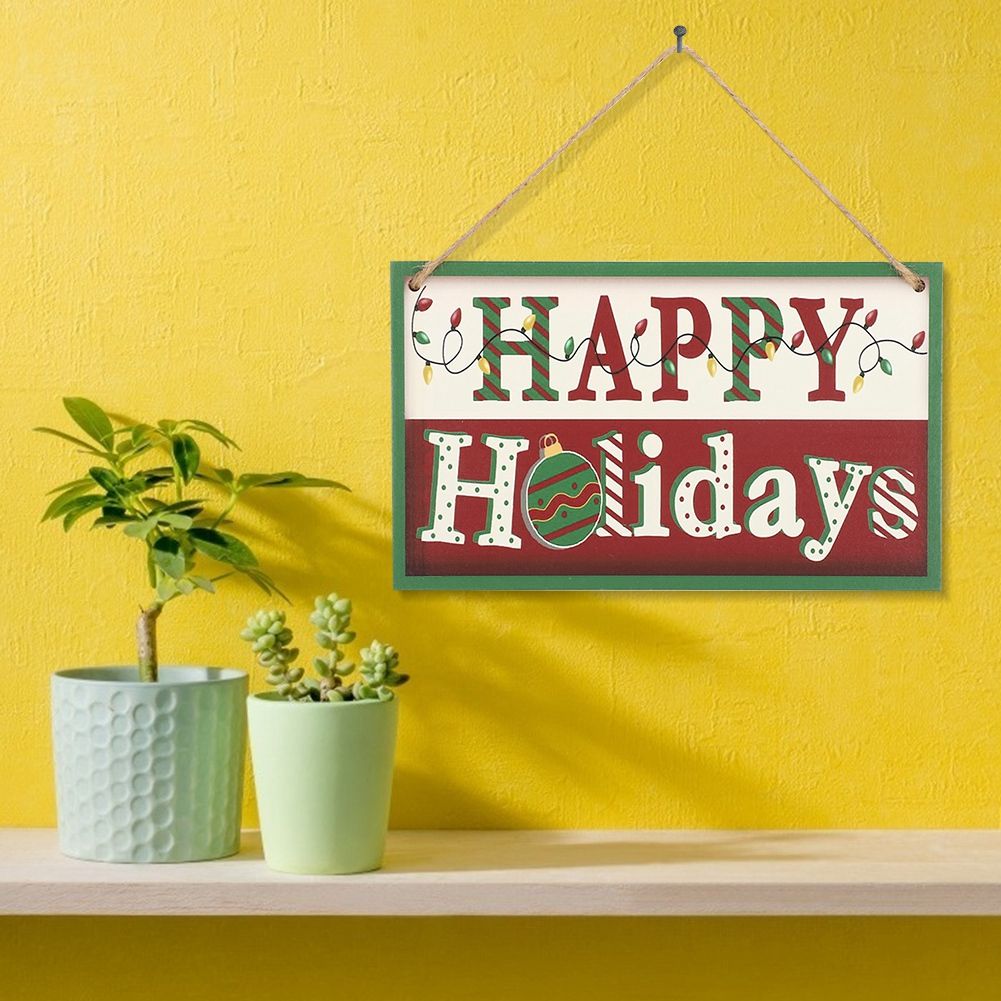 Wood Hanging Sign Board Letter Hanging Plaque Wall Art Decor Supplies with Rope — image 1