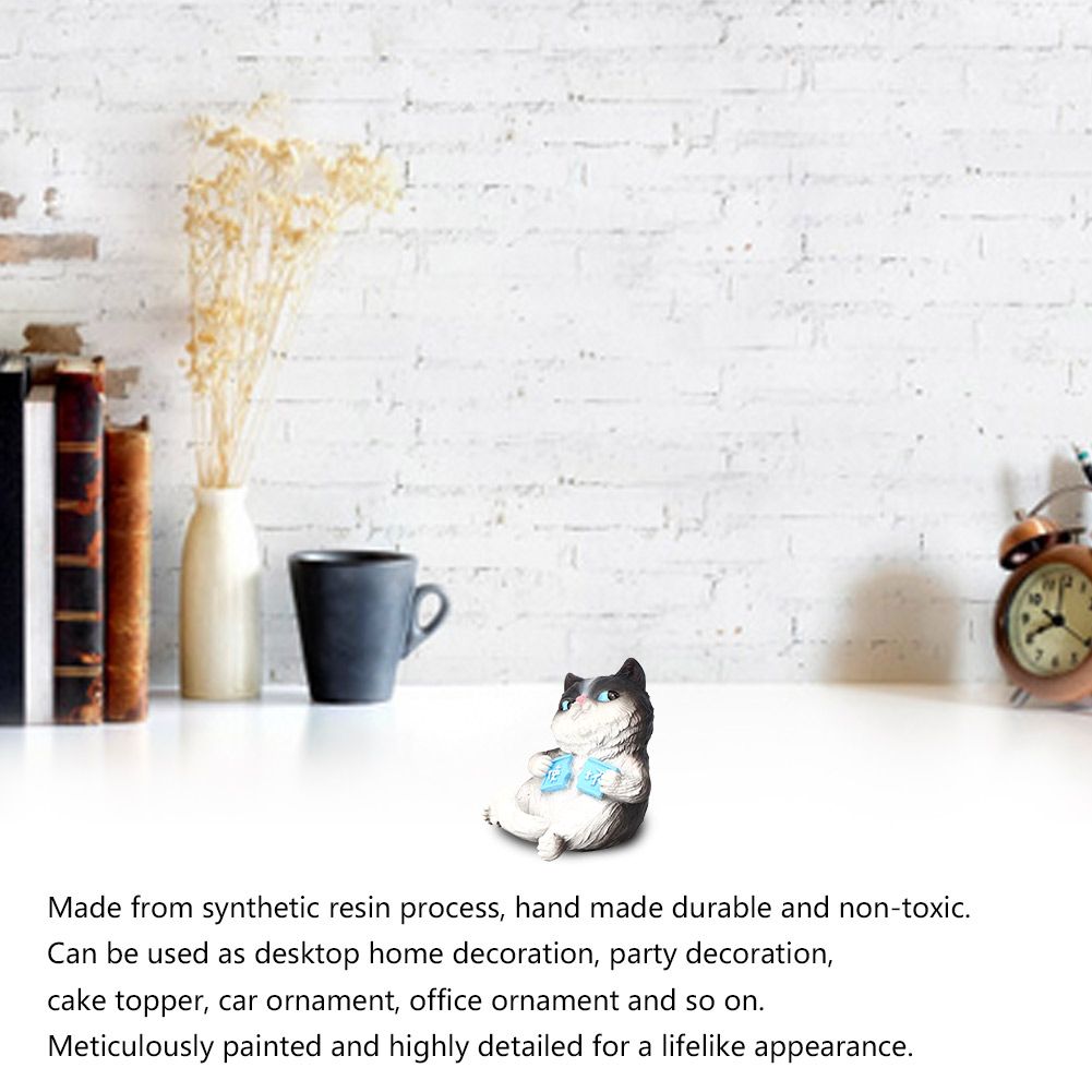 Mini Simulation Cat Animal Model Micro Figurine Toys Gift for Cake Car Decor view 7