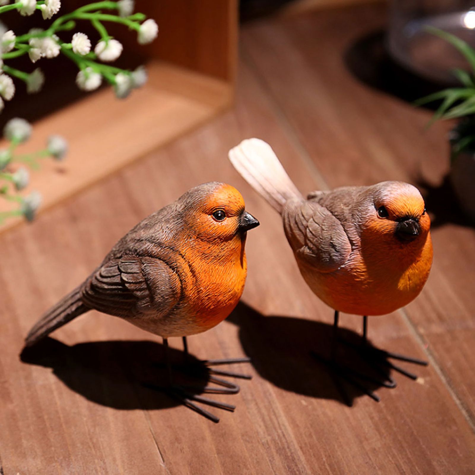 2PCS Simulation Resin Bird Decor Animal Indoor Outdoor Garden Art Craft Ornaments view 5