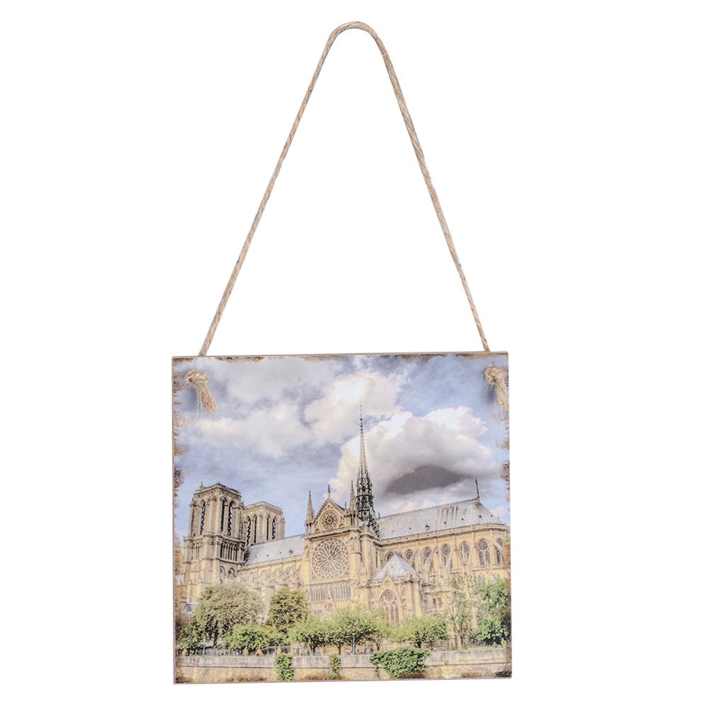 Architectural Pattern Wooden Hanging Board Handicraft Pendant Home Decoration view 2