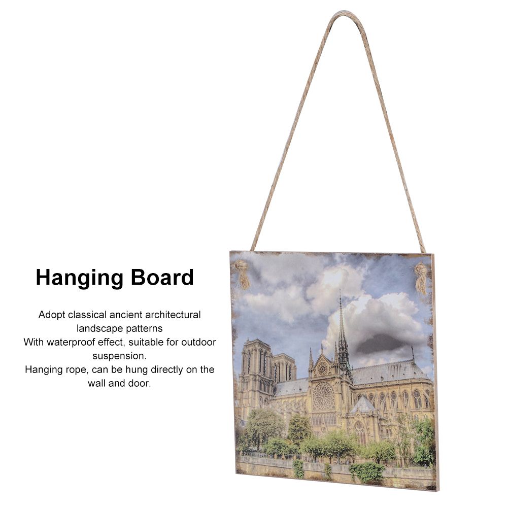 Architectural Pattern Wooden Hanging Board Handicraft Pendant Home Decoration view 7