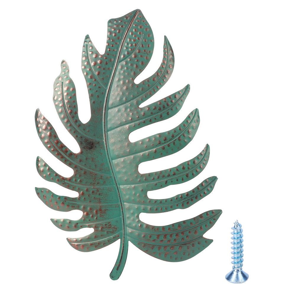 Wall Hanging Iron Simulated Blue Leaf Ornament Art Craft for Home Interior view 2