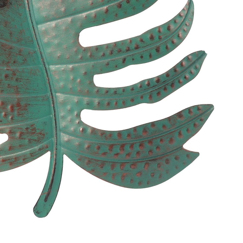 Wall Hanging Iron Simulated Blue Leaf Ornament Art Craft for Home Interior view 11