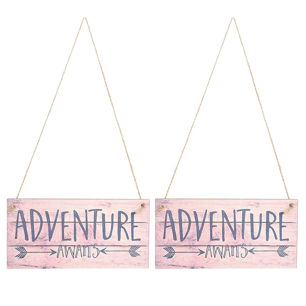 2Pcs Distinctive Style English Letter Pattern Stylish Hanging Board for Home view 2