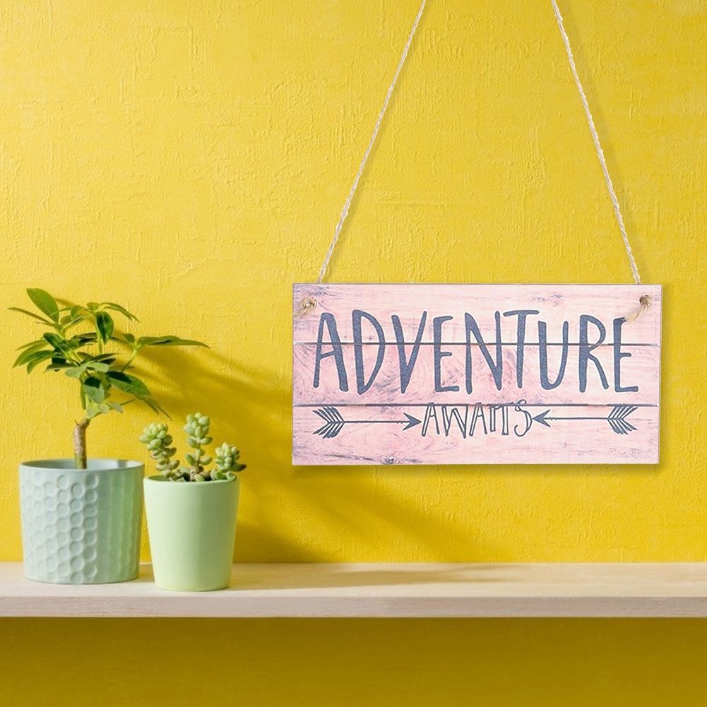 2Pcs Distinctive Style English Letter Pattern Stylish Hanging Board for Home view 3