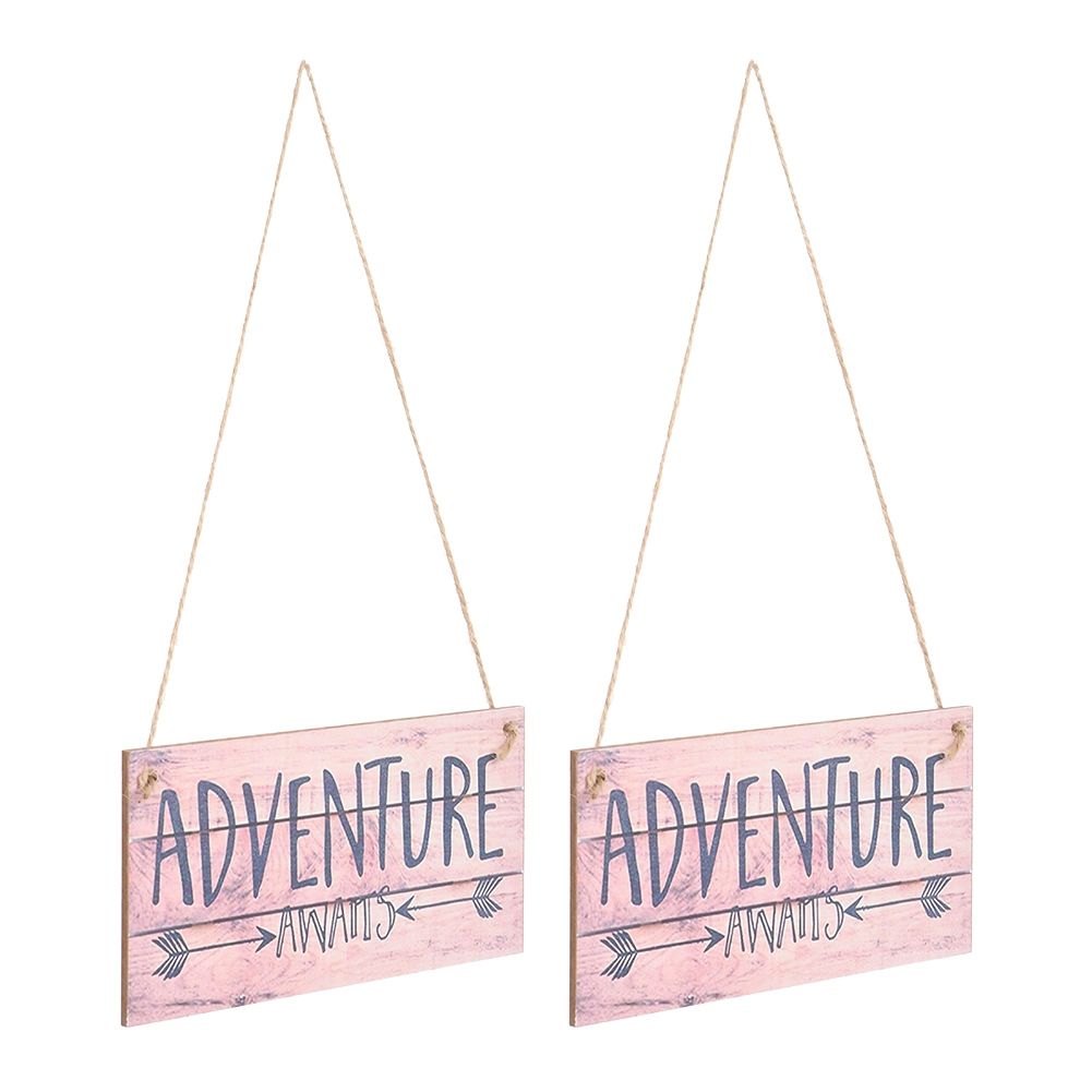 2Pcs Distinctive Style English Letter Pattern Stylish Hanging Board for Home view 6