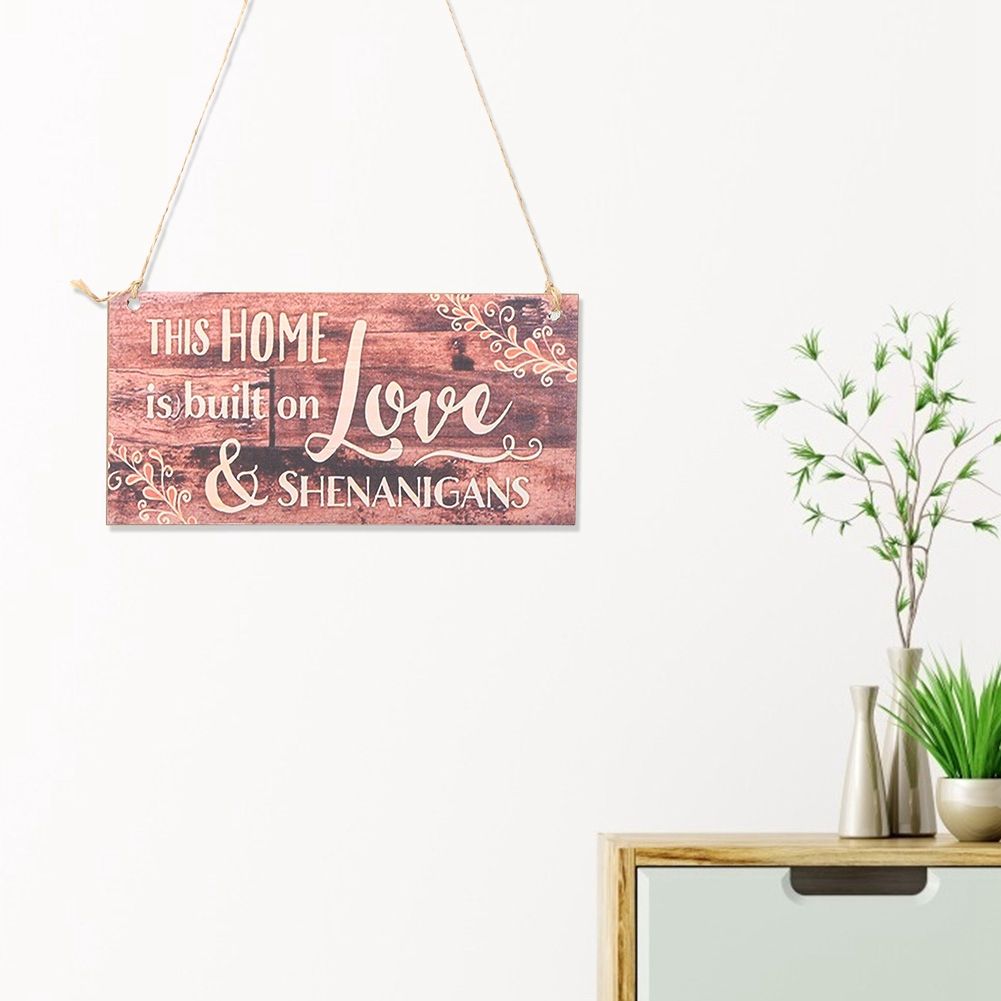 2pcs Wooden Hanging Plaque Welcome Hanging Board Door Window Wall DIY Decoration