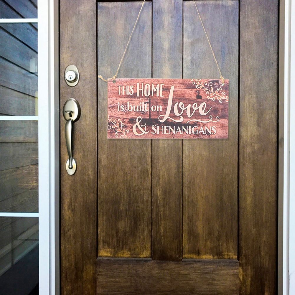 2pcs Wooden Hanging Plaque Welcome Hanging Board Door Window Wall DIY Decoration view 3
