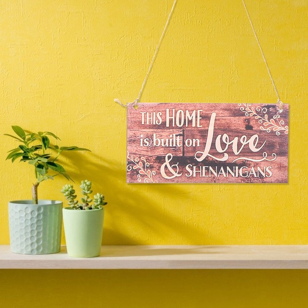 2pcs Wooden Hanging Plaque Welcome Hanging Board Door Window Wall DIY Decoration view 4