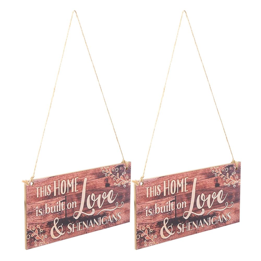 2pcs Wooden Hanging Plaque Welcome Hanging Board Door Window Wall DIY Decoration view 5