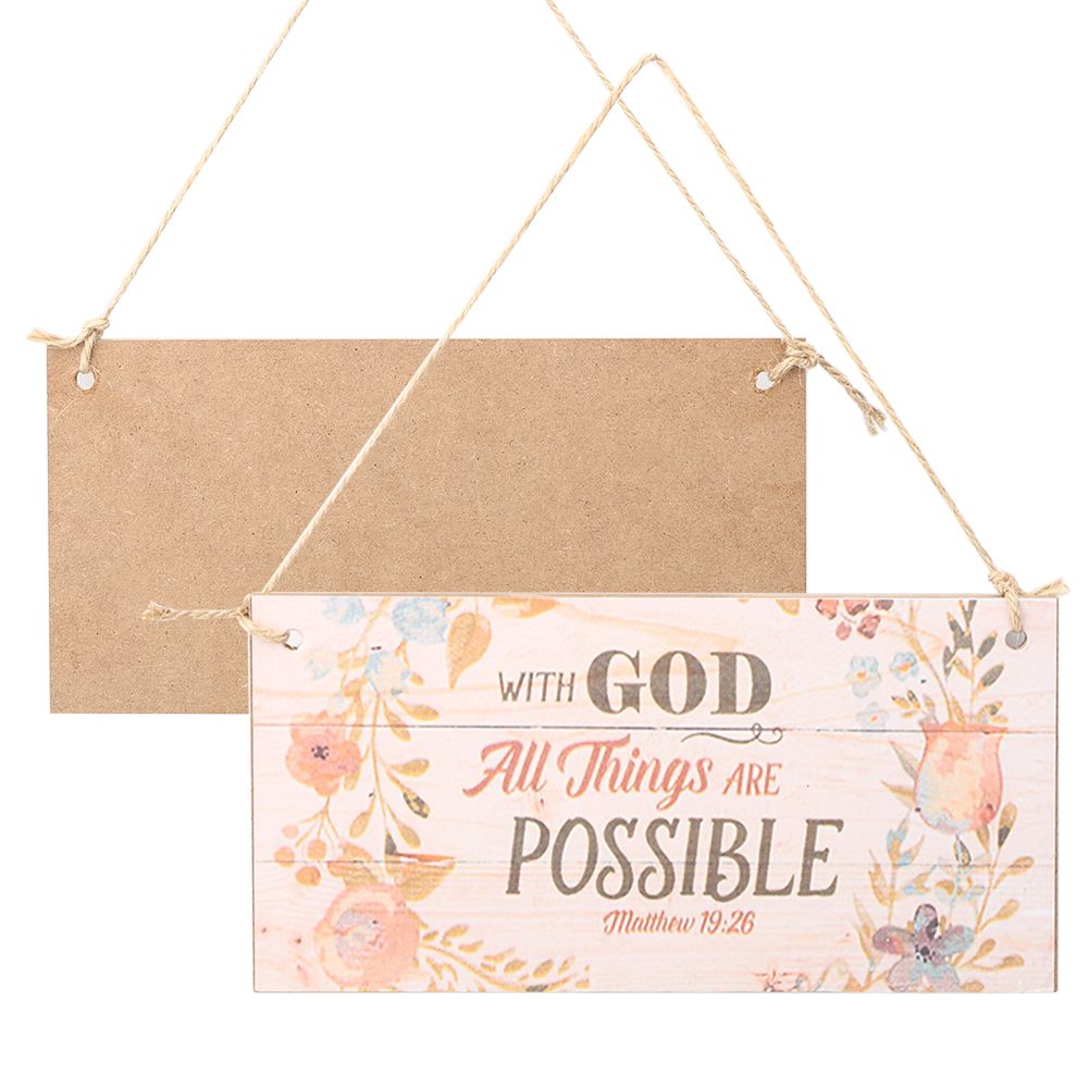 2Pcs Innovative Wooden Gift Hanging Plaque Board Pendant for Shop Festive — image 1