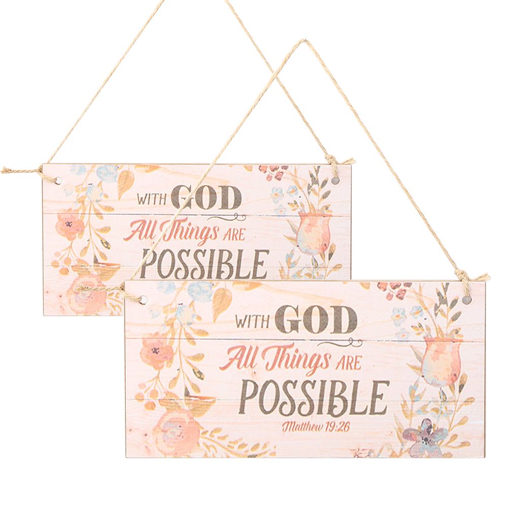 2Pcs Innovative Wooden Gift Hanging Plaque Board Pendant for Shop Festive view 2