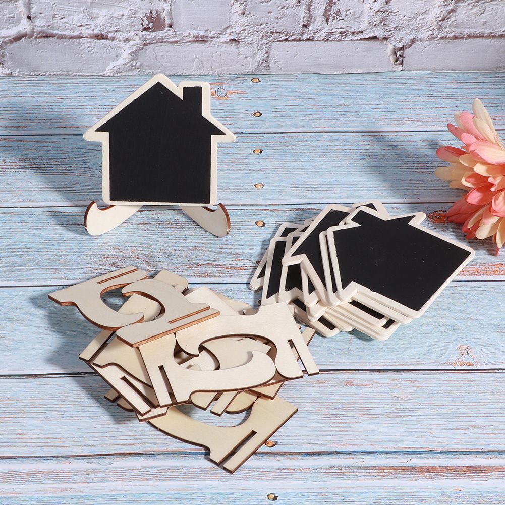 10Pcs Mini Wooden Display Blackboard Art Craft Desktop Message Board Wedding view 5