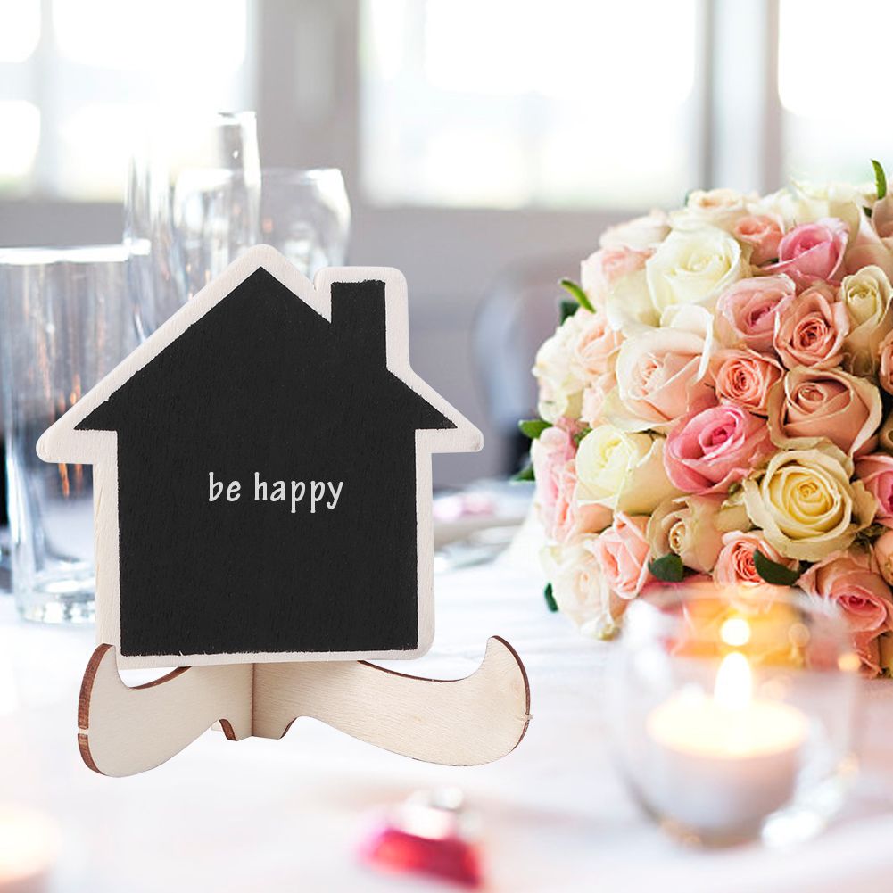10Pcs Mini Wooden Display Blackboard Art Craft Desktop Message Board Wedding view 6