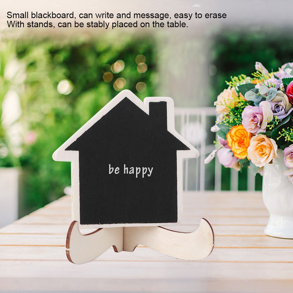 10Pcs Mini Wooden Display Blackboard Art Craft Desktop Message Board Wedding view 7