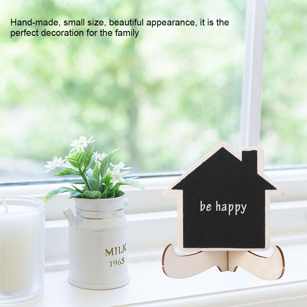 10Pcs Mini Wooden Display Blackboard Art Craft Desktop Message Board Wedding view 8