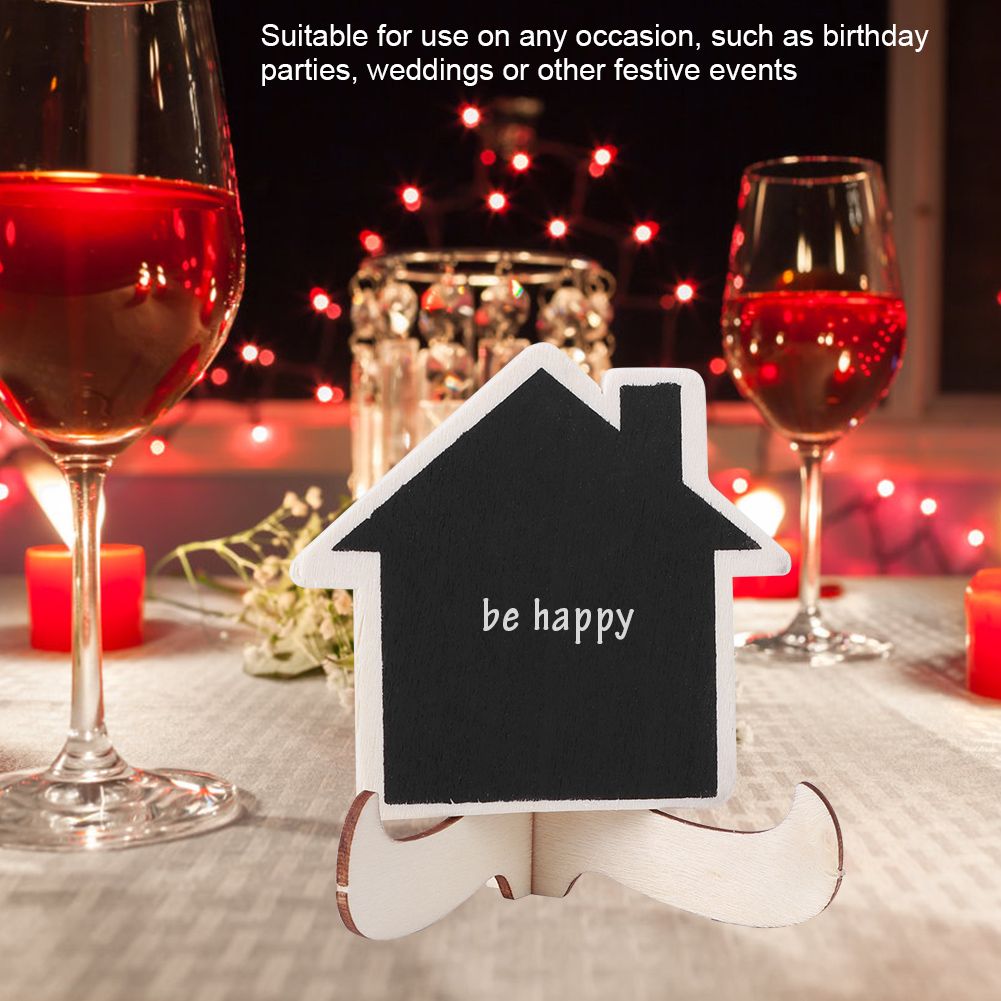 10Pcs Mini Wooden Display Blackboard Art Craft Desktop Message Board Wedding view 9