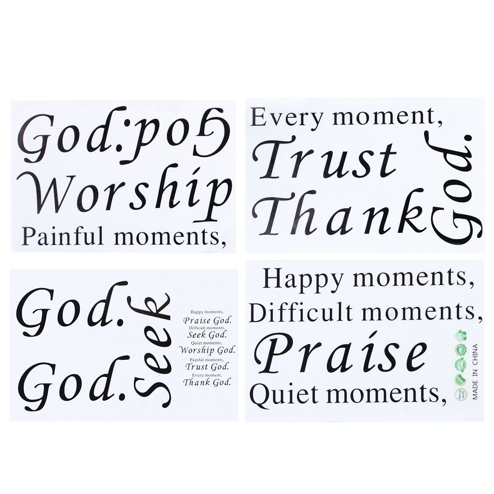 4Pcs Distinctive English Letter Style Wall Sticker Decal for Home Bedroom — image 1