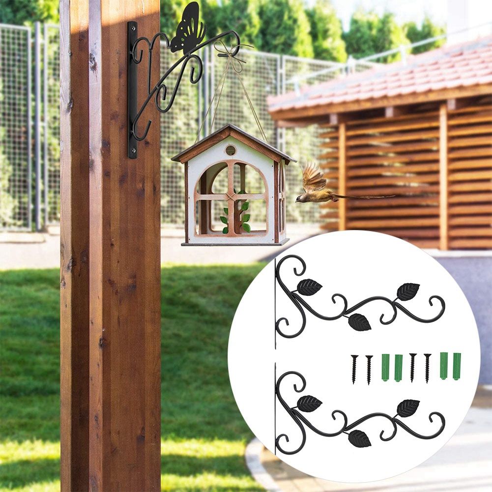 2Pcs European Style WallMounted Iron Hanger Hook for Flower Pots Garden view 5